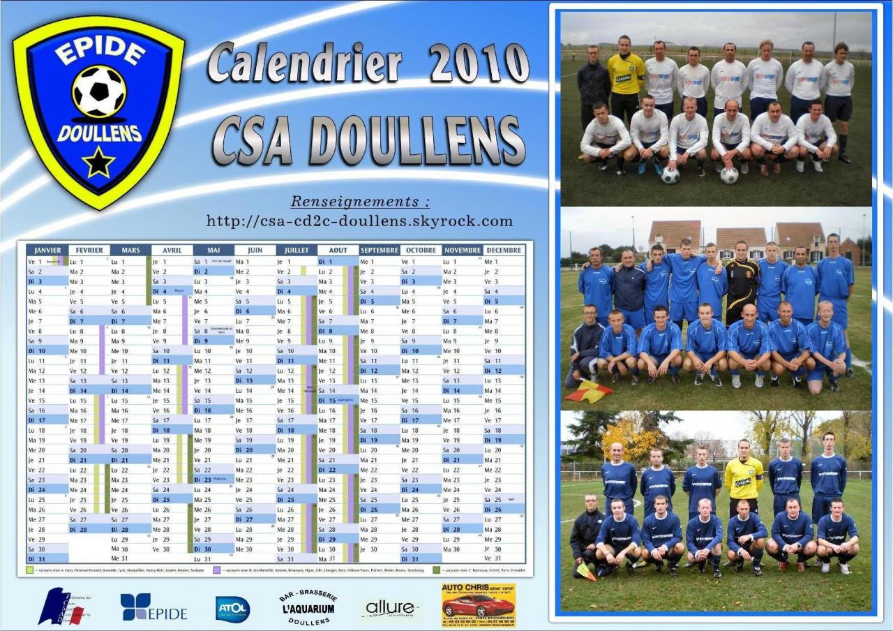 calendrier CSA 2010
